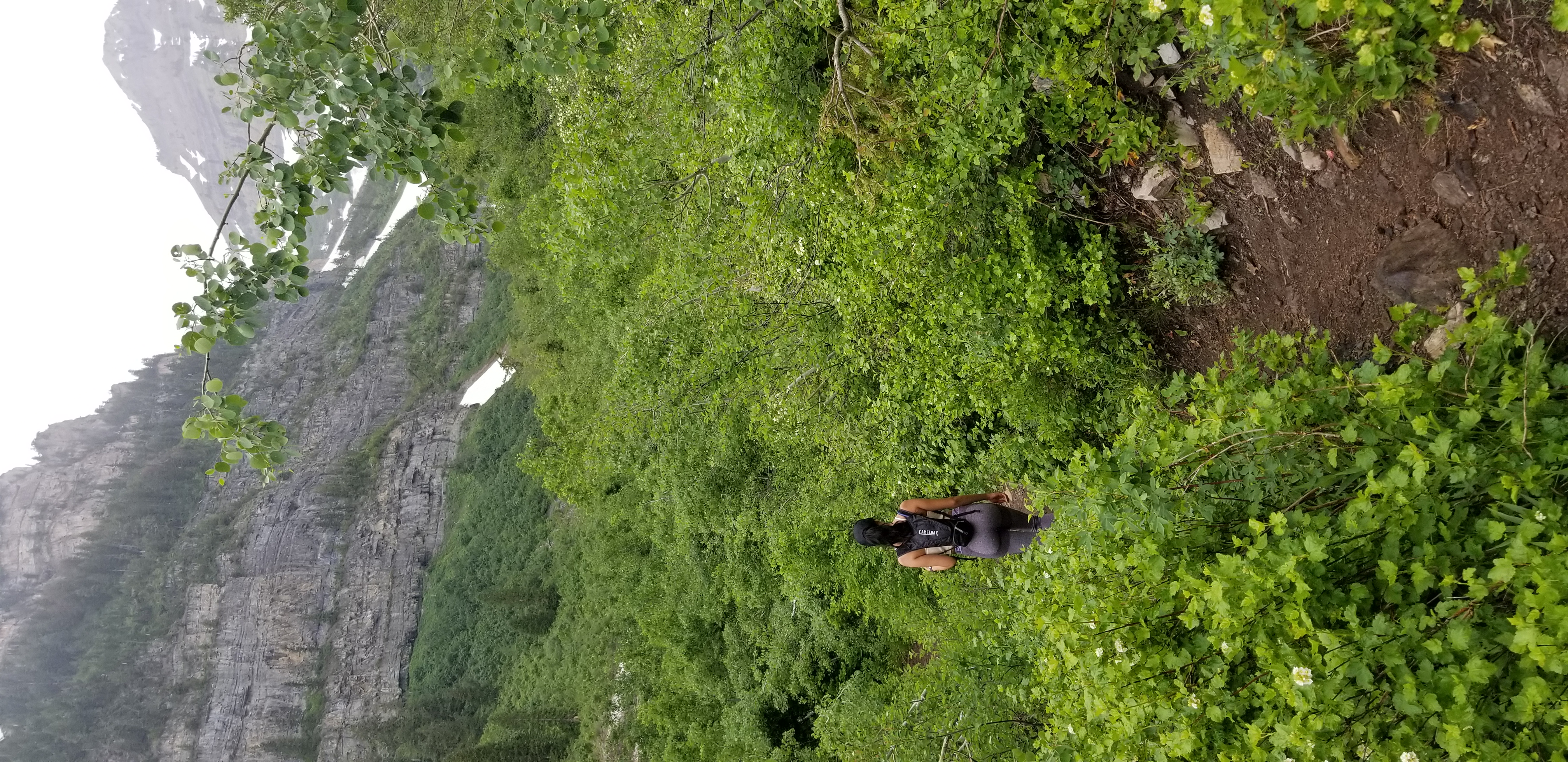 Zelzah hiking through lush forests in the mountains above Provo UT