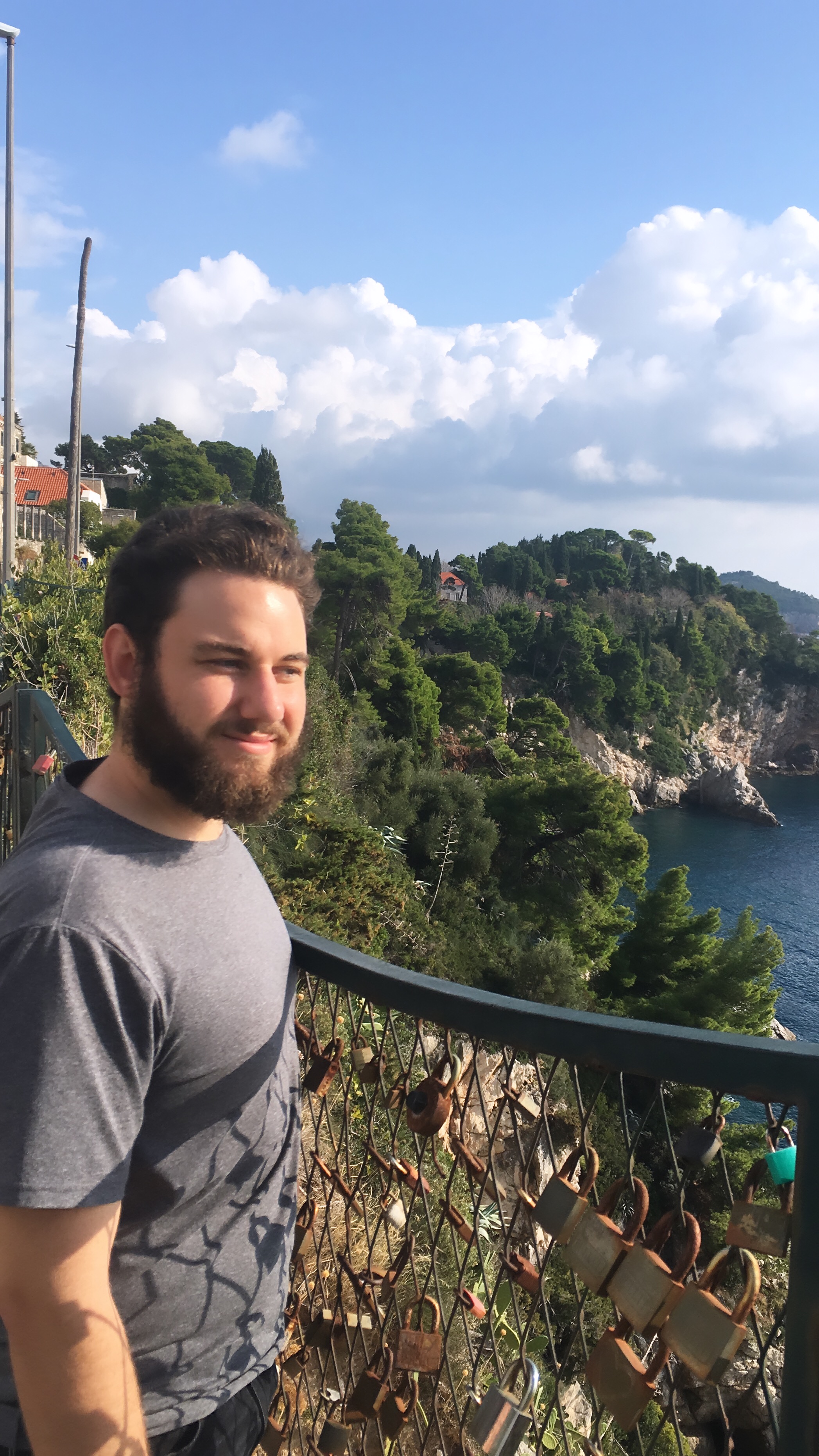 Admiring the beautiful cliffs off the coast of Dubrovnik