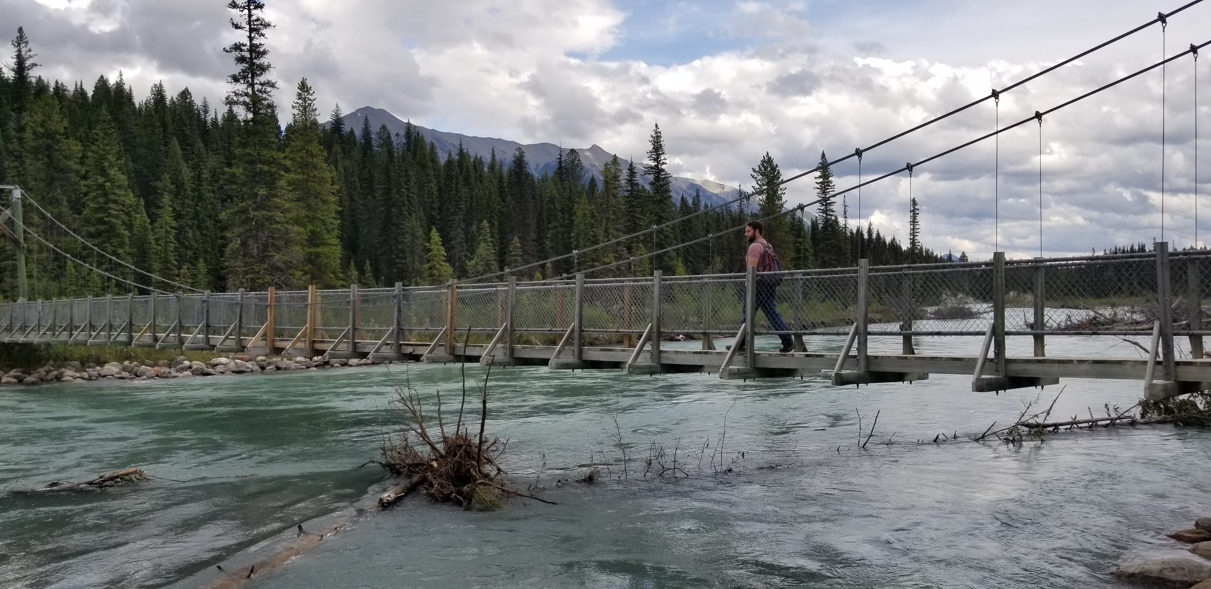 Bridge over a glacial river, Kootenay NP, Canada