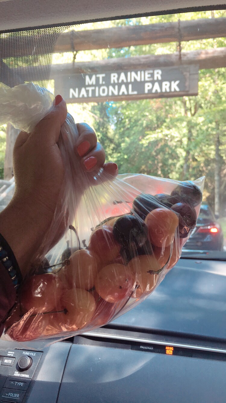 Best Rainier and Bing cherries we’ve had! Purchased at road side before entering Mount Rainier NP