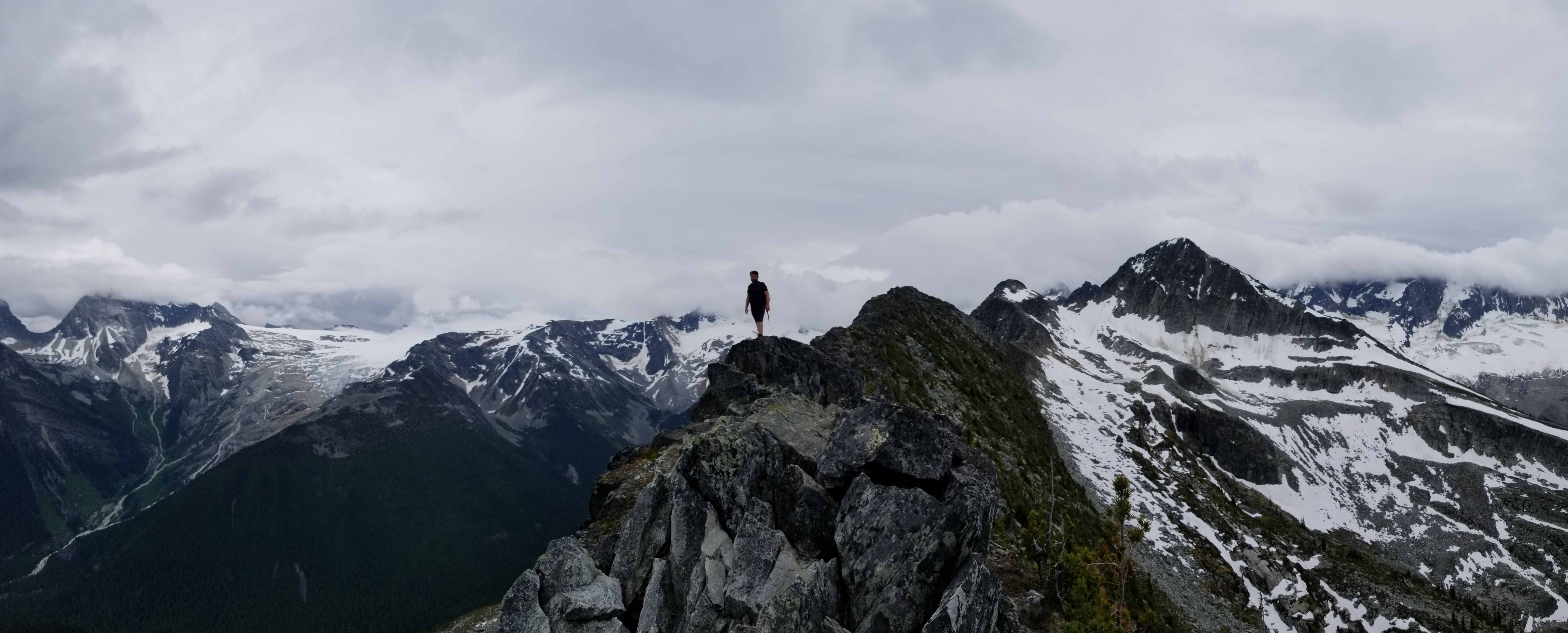 Climbing up Abbot Ridge, Glacier NP, Canada. At 4500 feet of elevation gain in 5 miles, this was one of the harder hikes we've done