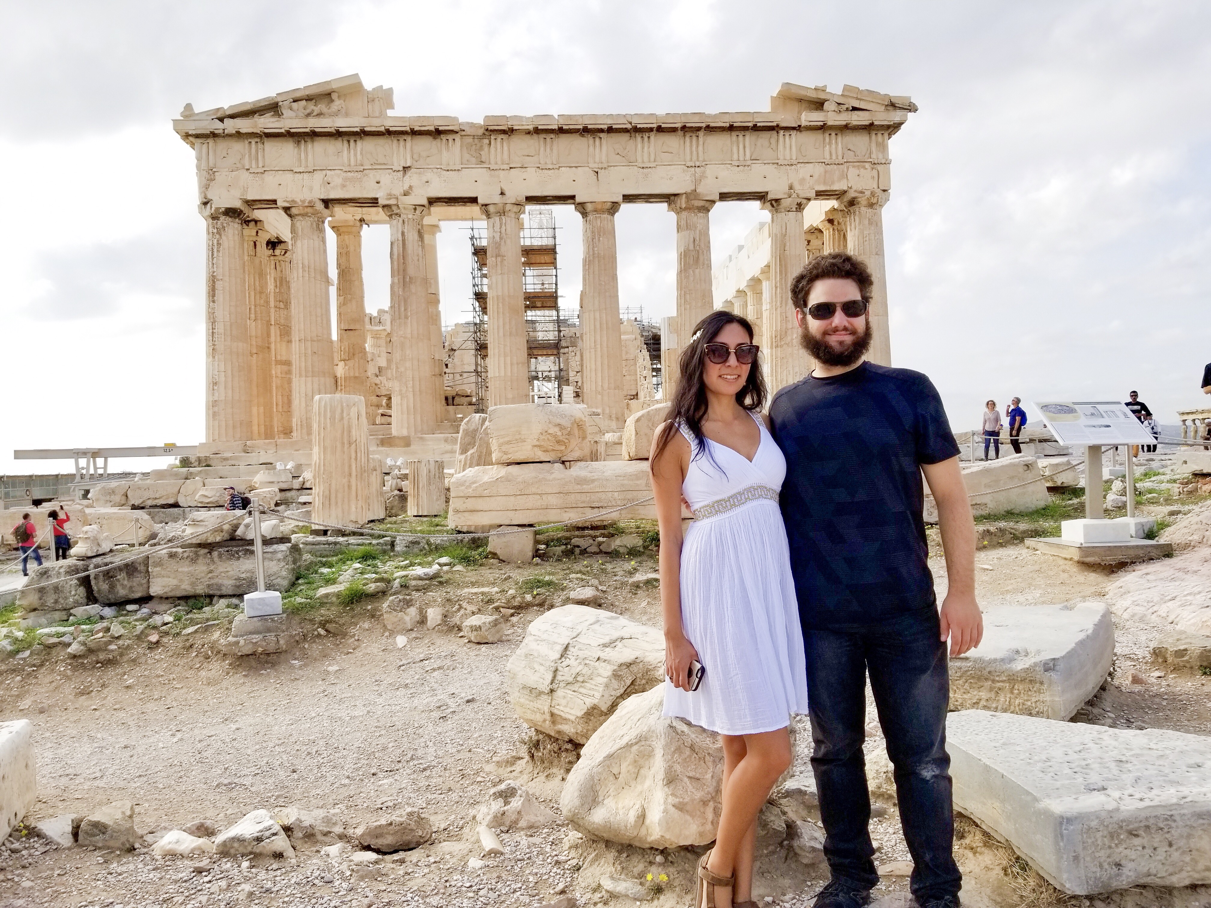 The Parthenon currently under renovation at the Acropolis in Athens, Greece