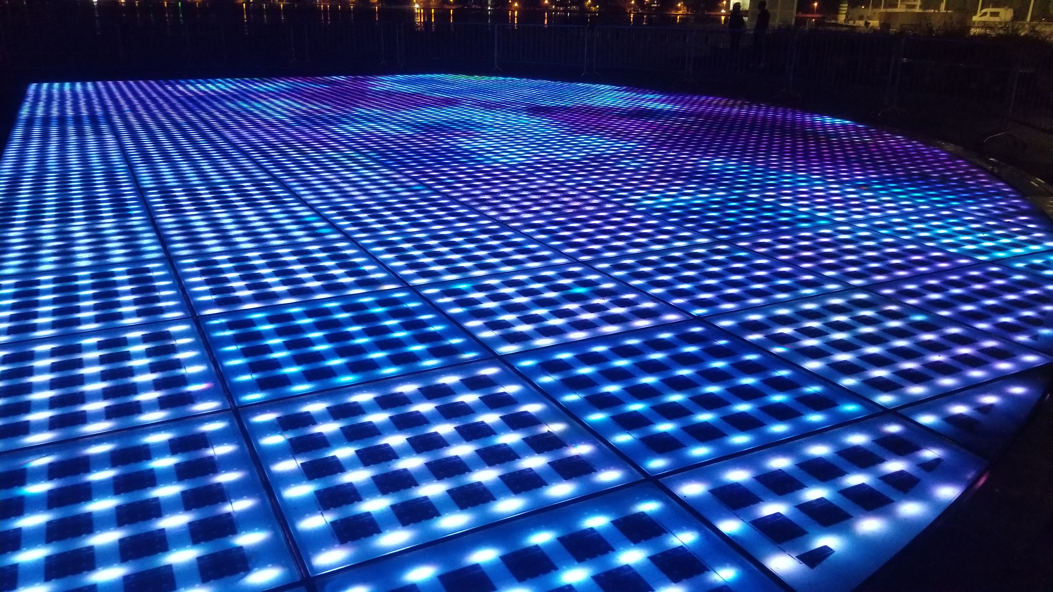 An art installation which lights up at night in Zadar, Croatia