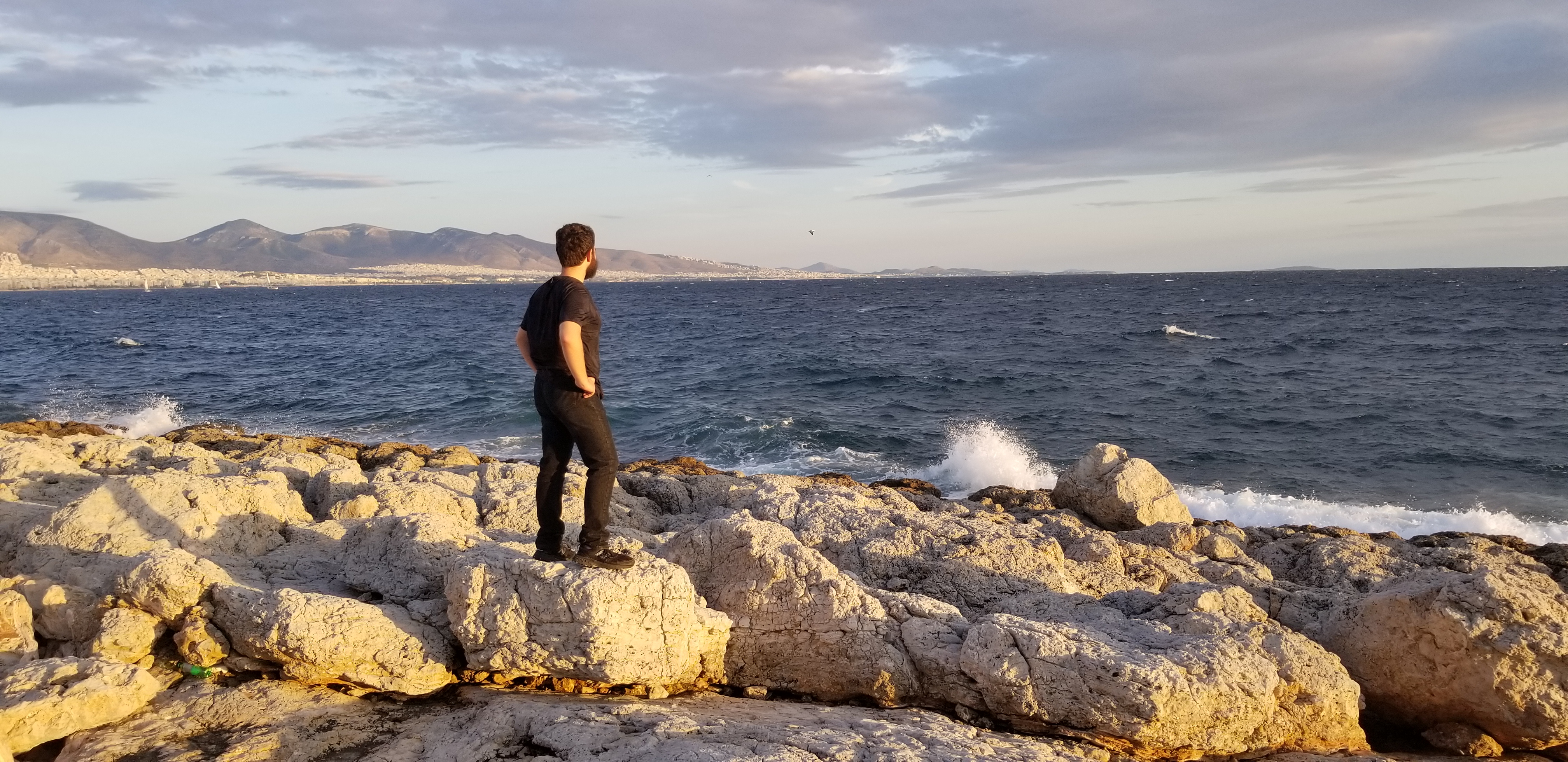 Josh contemplates the sea