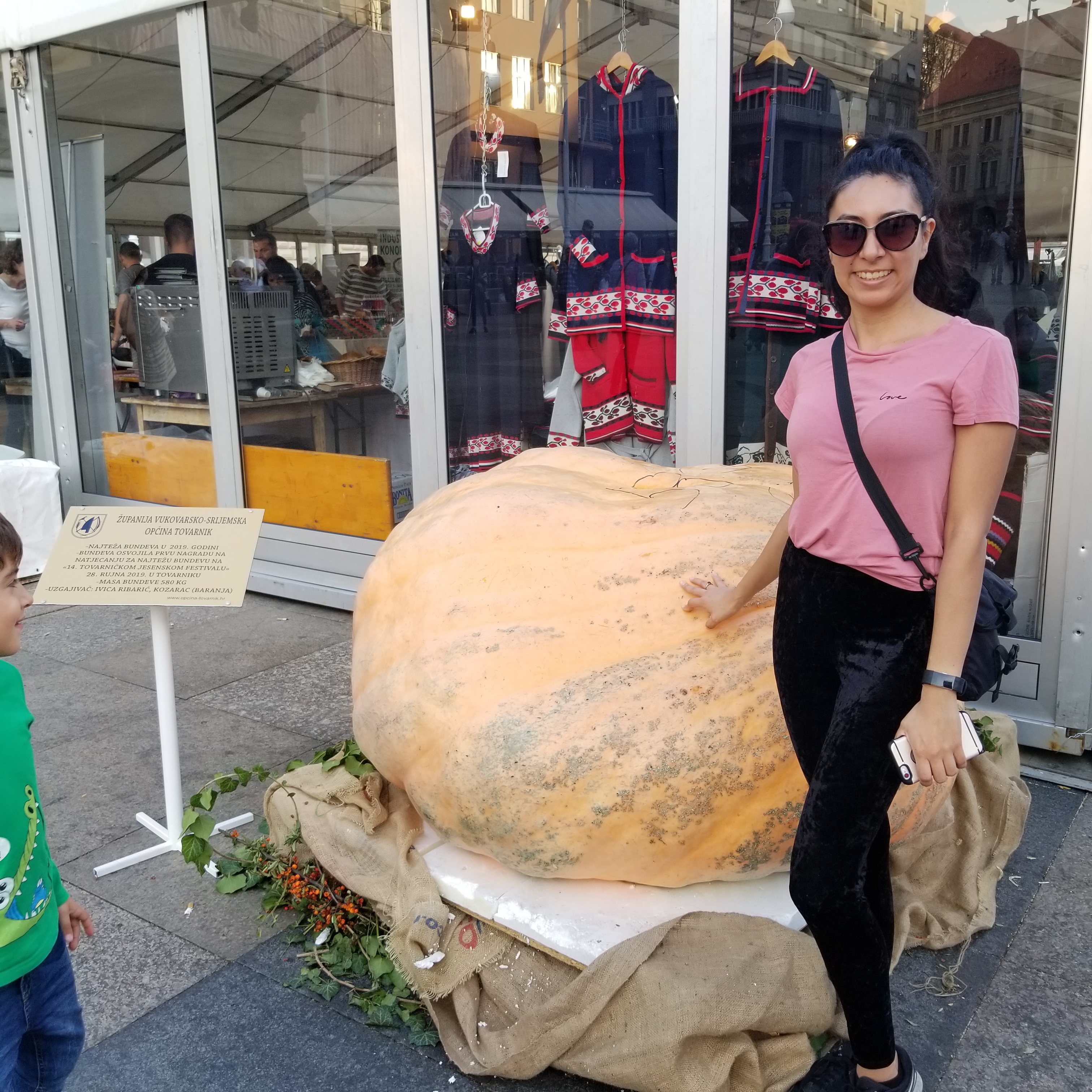 Zelzah was craving pumpkin pie. She found a pumpkin that might be big enough to make a sufficiently large pie to satisfy that craving.