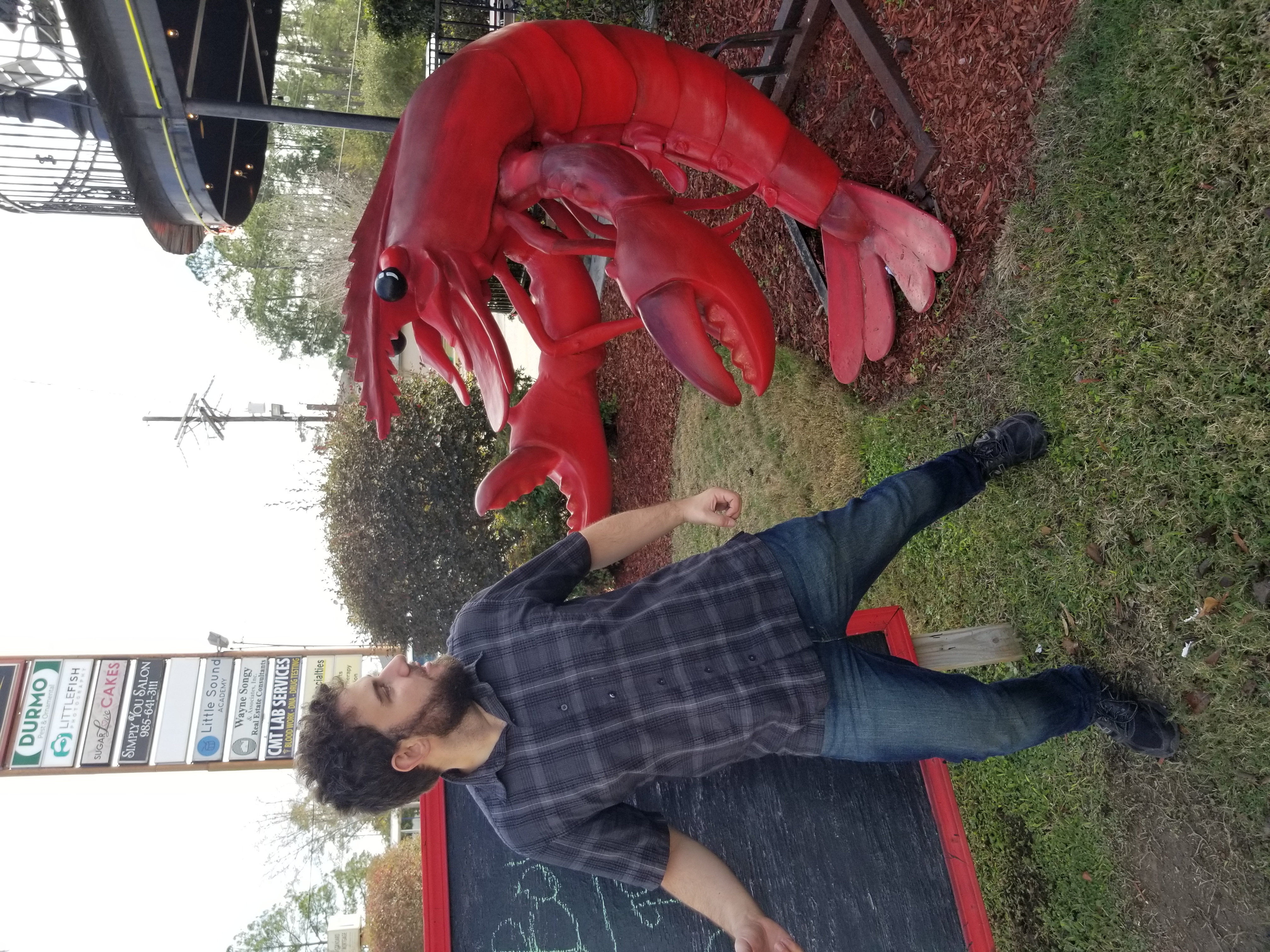 We were prepared for alligators in Louisiana...not giant crawfish!