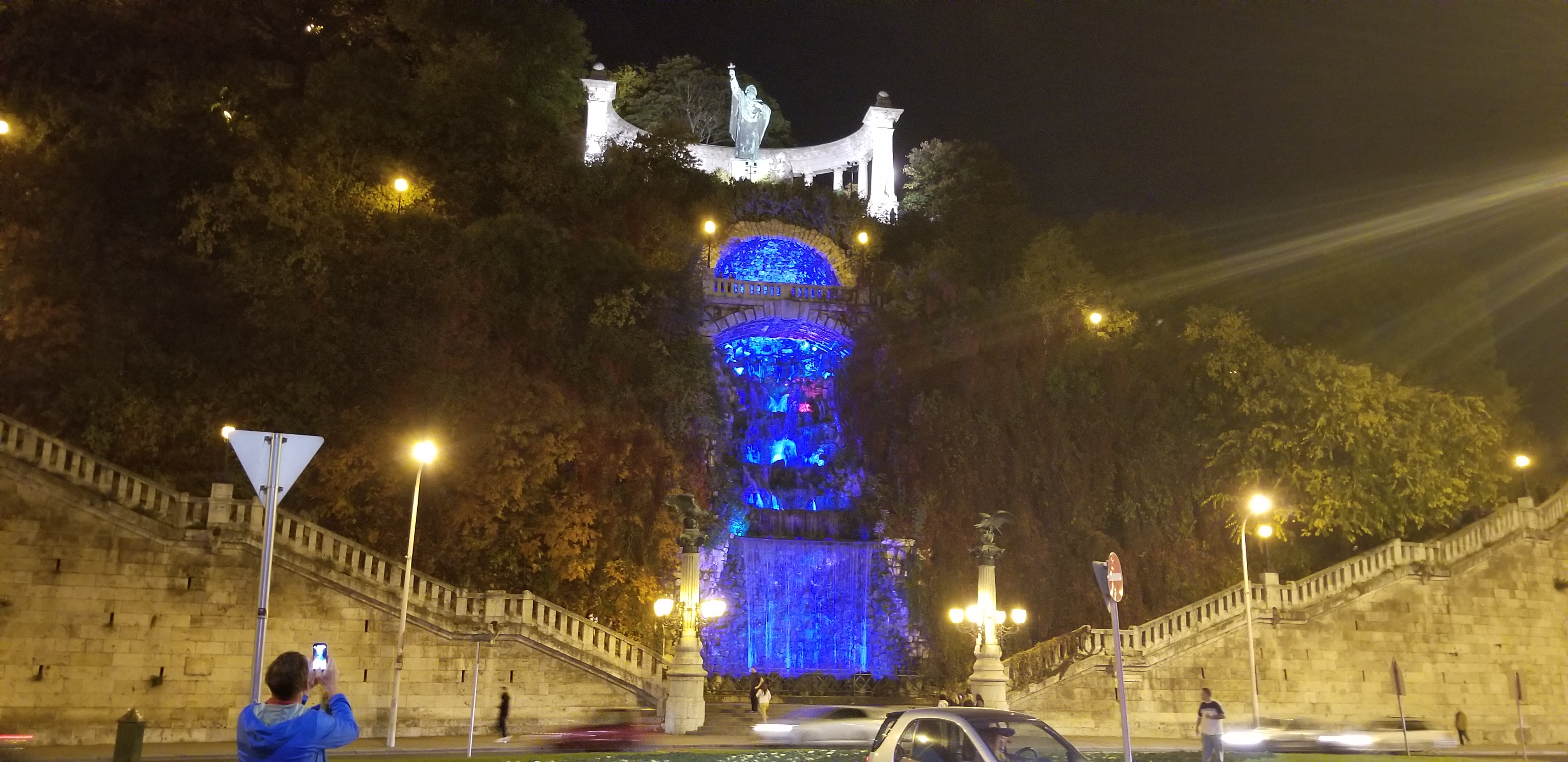 A colorful fountain in Budapest