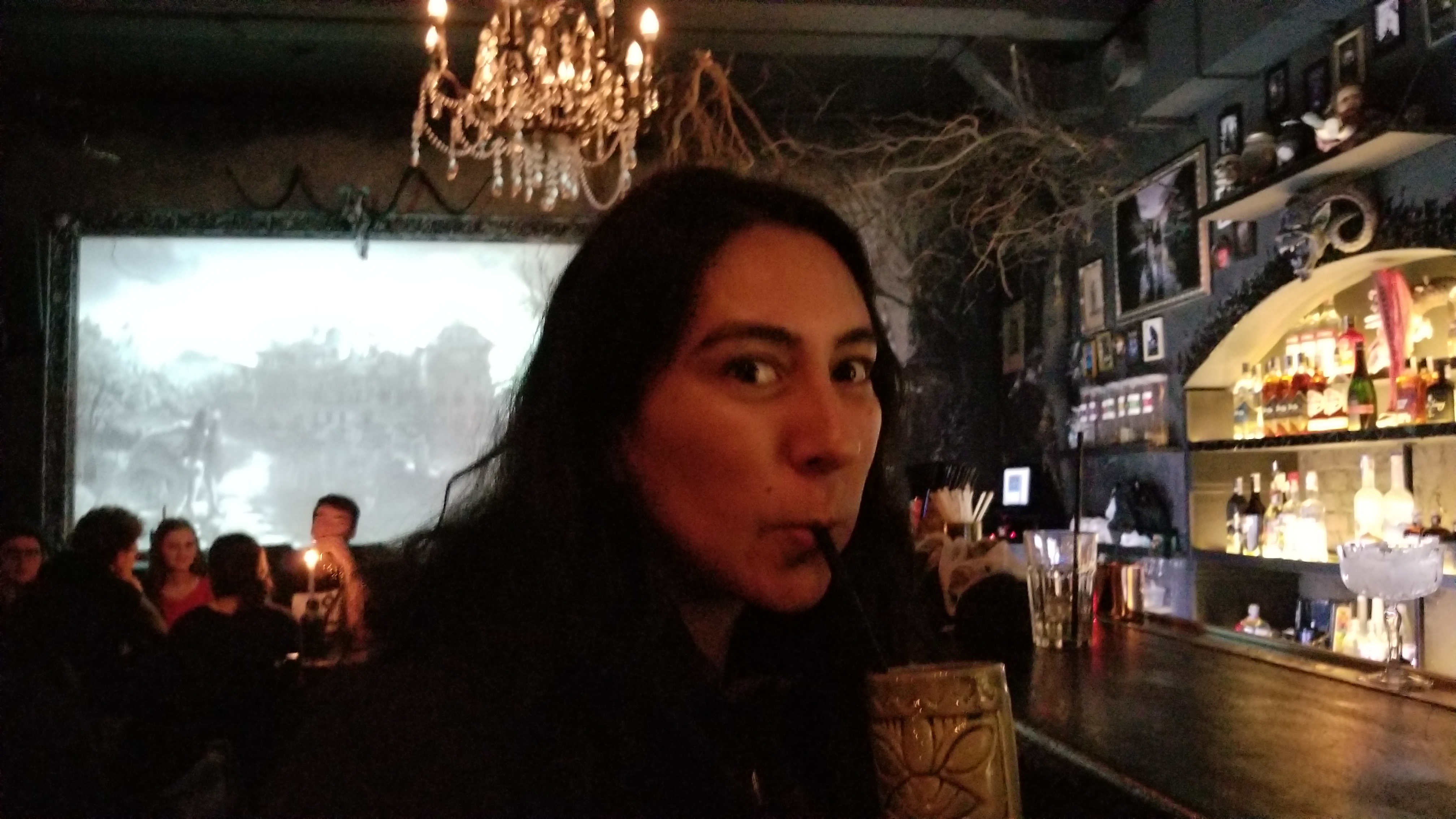 In the spirit of Halloween, we went to the atmospheric Fear Bar in Prague.