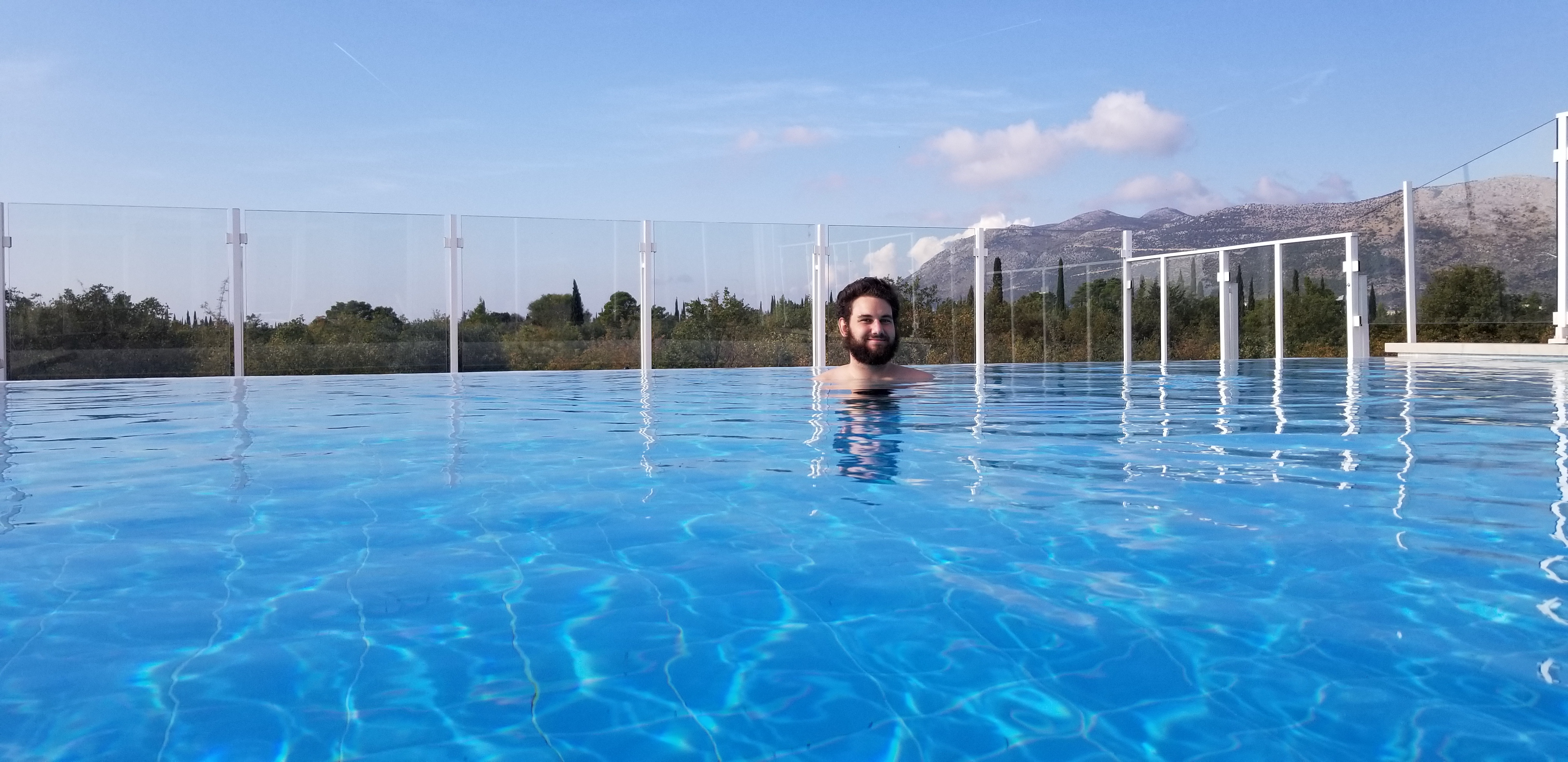 Infinity pool at our hotel in Dubrovnik