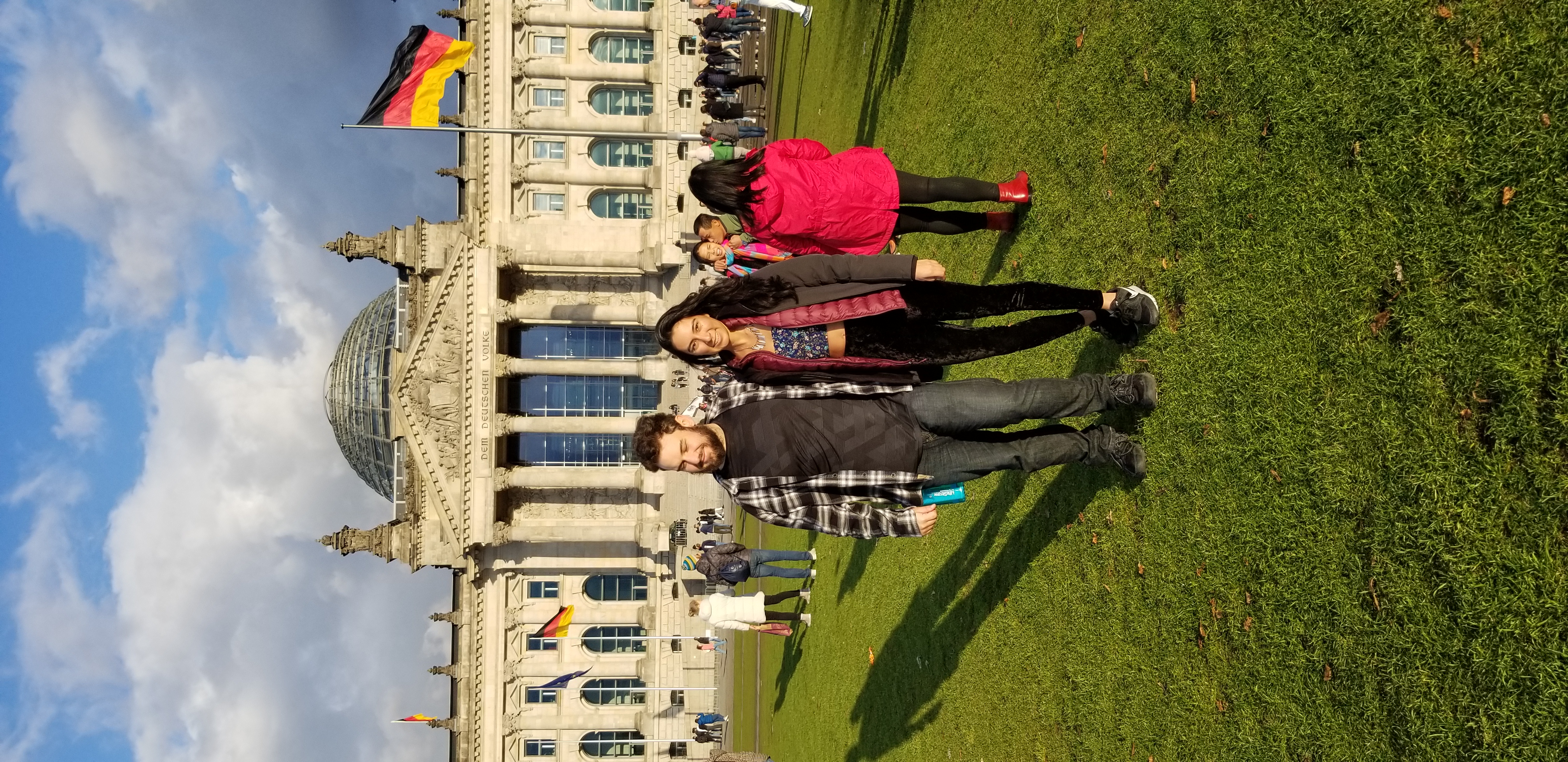 In front of the Parliament building in Berlin