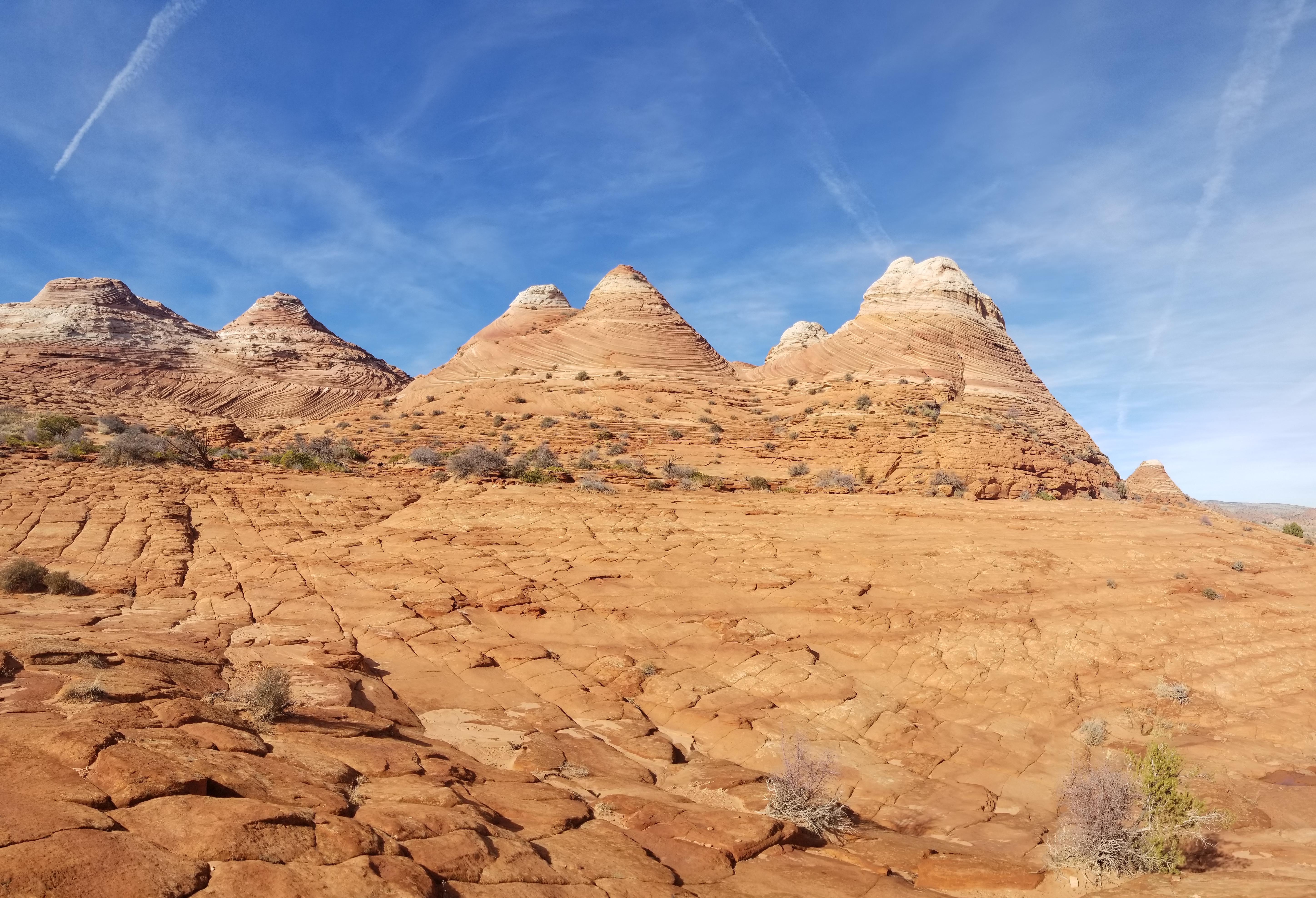 Beautiful rock formations on the hike to "The Wave" in North Coyote Buttes, Arizona