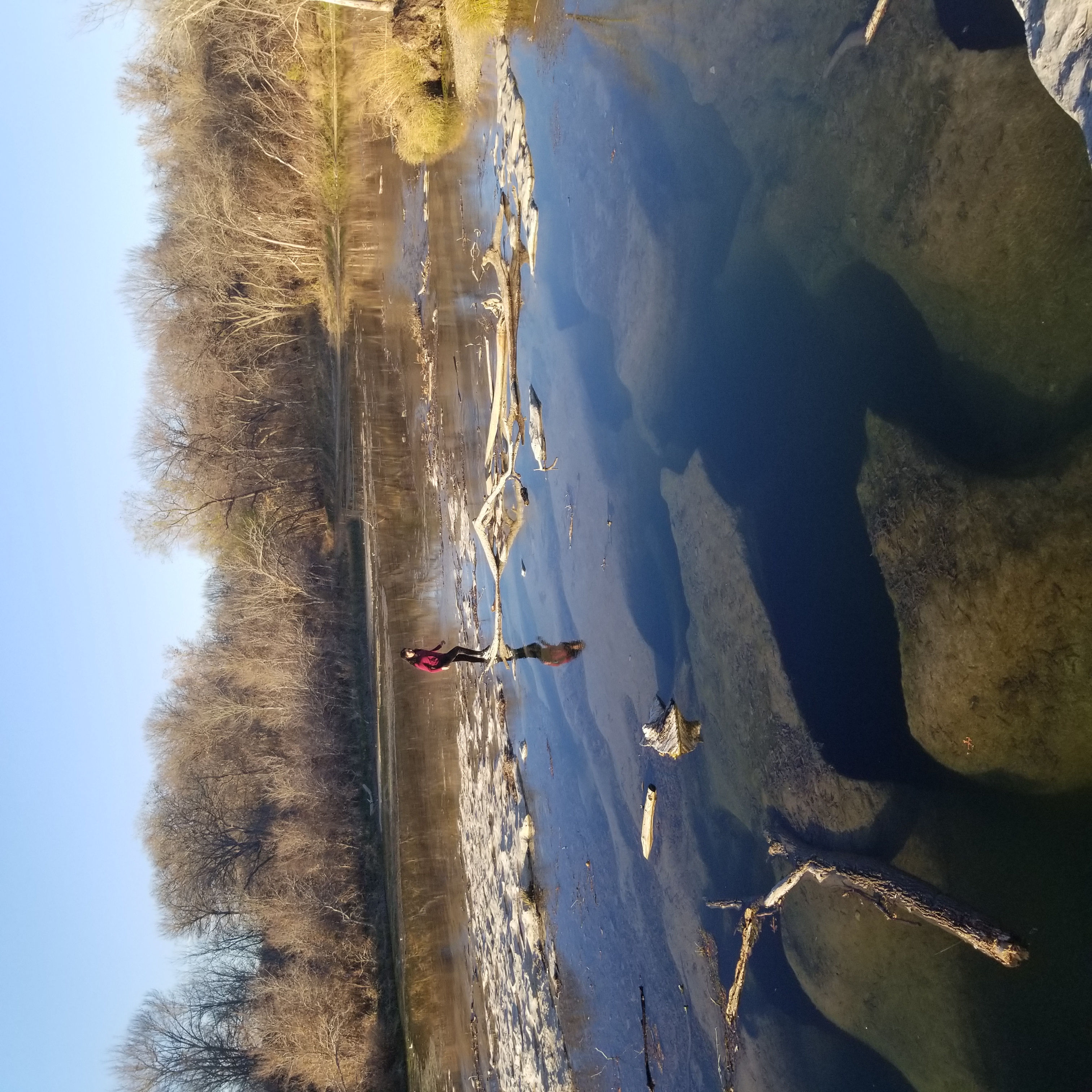 Zelzah crosses a river in Texas