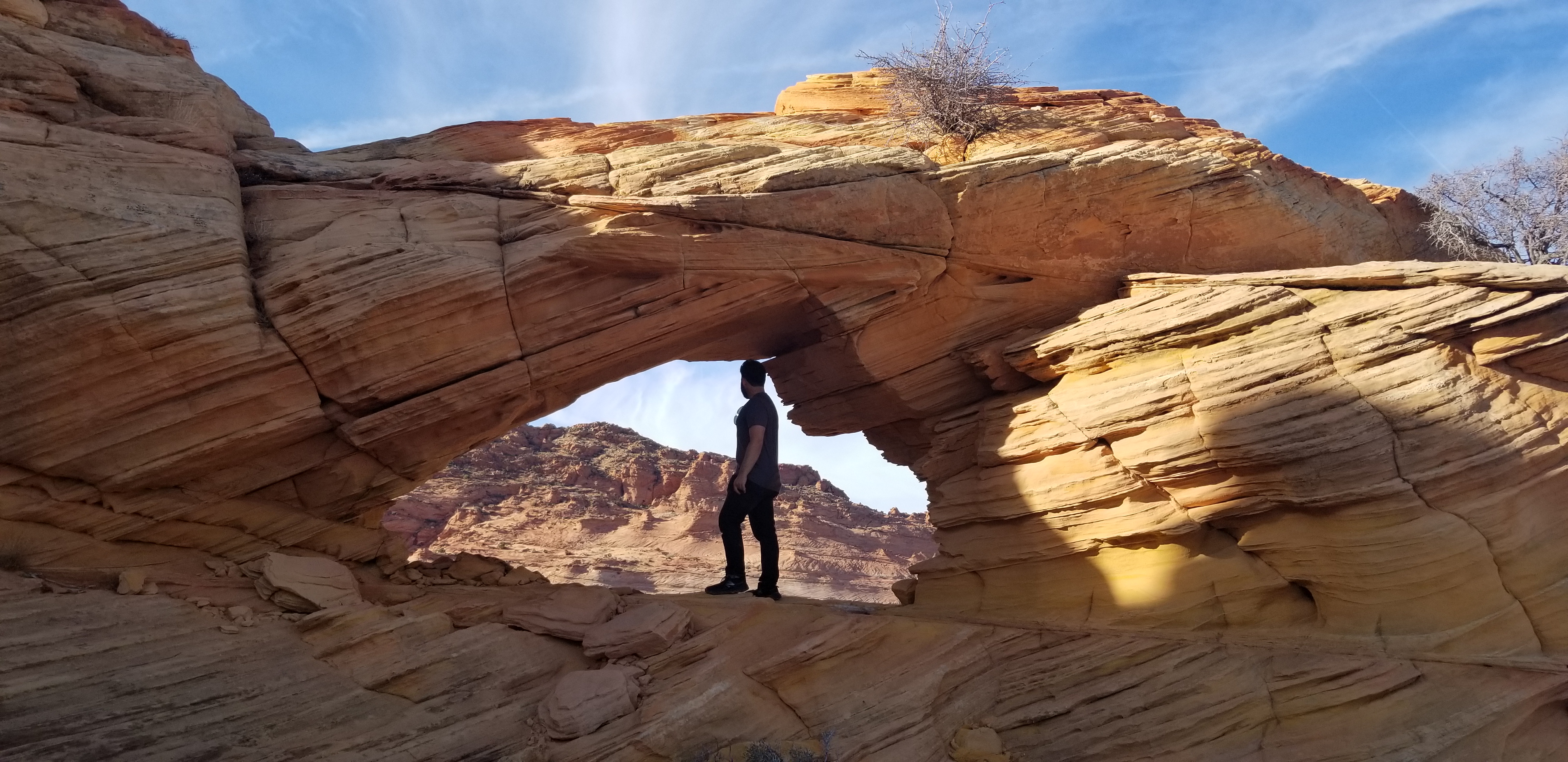 Cool arch we got to located on top of a cliff in North Coyote Buttes