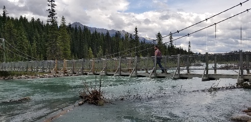 Bridge over a glacial river, Kootenay NP, Canada