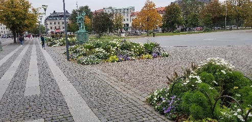 Flower beds outside the botanical gardens in Gothenburg, Sweden