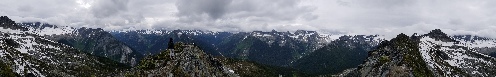 360 view from the top of Abbot Ridge, Glacier NP, Canada