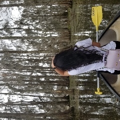 Canoeing on Martin Lake (Louisiana) which is basically a swamp full of alligators and Cypress trees with Spanish Moss hanging off of them.