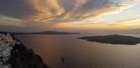 Sunset in Santorini, Greece