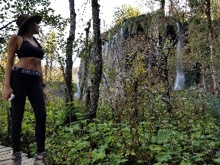 Waterfall in Plitvice Lakes National Park in Croatia