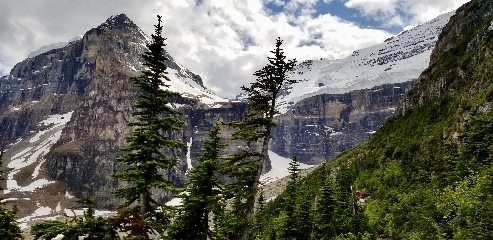 View of Upper and Lower Victoria Glacier on our way up. Banff NP