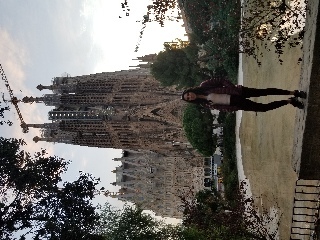 La Sagrada Familia. Beautiful unfinished Catholic church by architect Gaudi in Barcelona, Spain