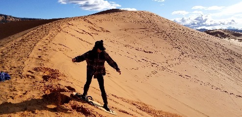 We became pretty good sandboarders by the end of the day at Coral Pink Sand Dunes State Park