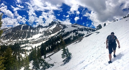 Right before I made Josh turn back, Great Basin NP (Wheeler Peak in background)