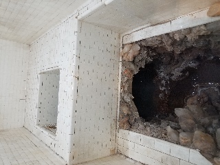 Crystals growing in a hot spring located at a historical bathhouse in Hot Springs National Park, Arkansas