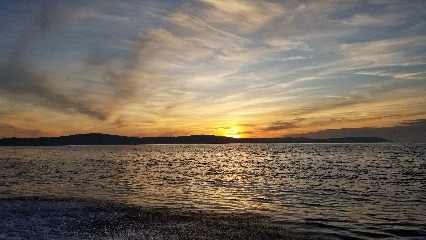 Sunset off the coast of a Croatia