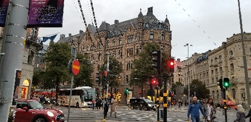 Apartment building that looks like a castle. Stockholm, Sweden