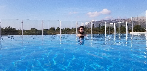 Infinity pool at our hotel in Dubrovnik