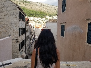 Apparently this staircase featured in Game of Thrones. I'm not clear on the details, but apparently a queen was shamed by her subjects while walking down the stairs. In any case, lots of girls were lined up to be shamed while walking down the stairs, and Zelzah got her turn as well. Shame, Zelzah, shame!