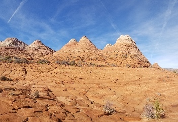 Beautiful rock formations on the hike to "The Wave" in North Coyote Buttes, Arizona